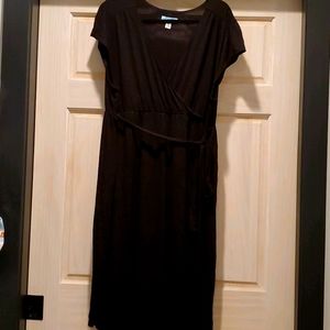 MATERNITY faux wrap dress BLK